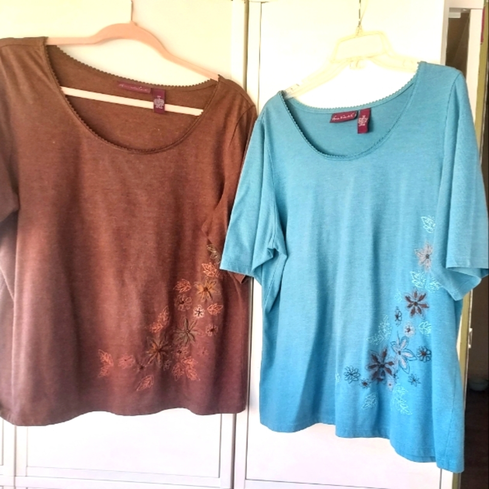 Gloria Vanderbilt Pull over round neck cotton tee size 1X